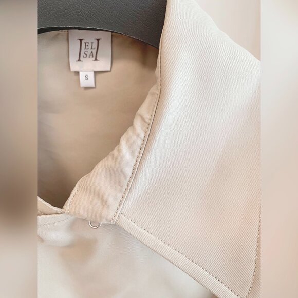 Helsa Oversized Women's Twill Cropped Trench Coat - Picture 7 of 13